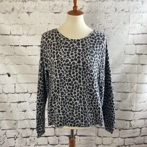 Only Mine 2 Ply Cashmere Sweater Gray Black Sz XL Long Sleeve Zipper detail